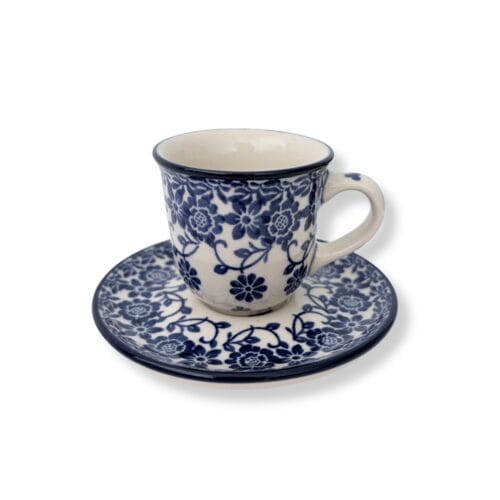 filizanka espresso kobaltowe kwiatki