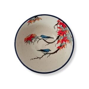 miska niebieskie jesienne ptaki 17cm