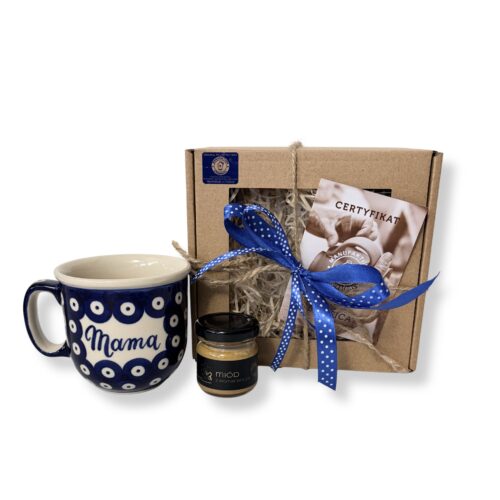 zestaw prezentowy kubek 70a pudełko i miodek gratis