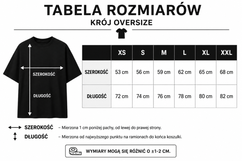 tabela rozmiarów
