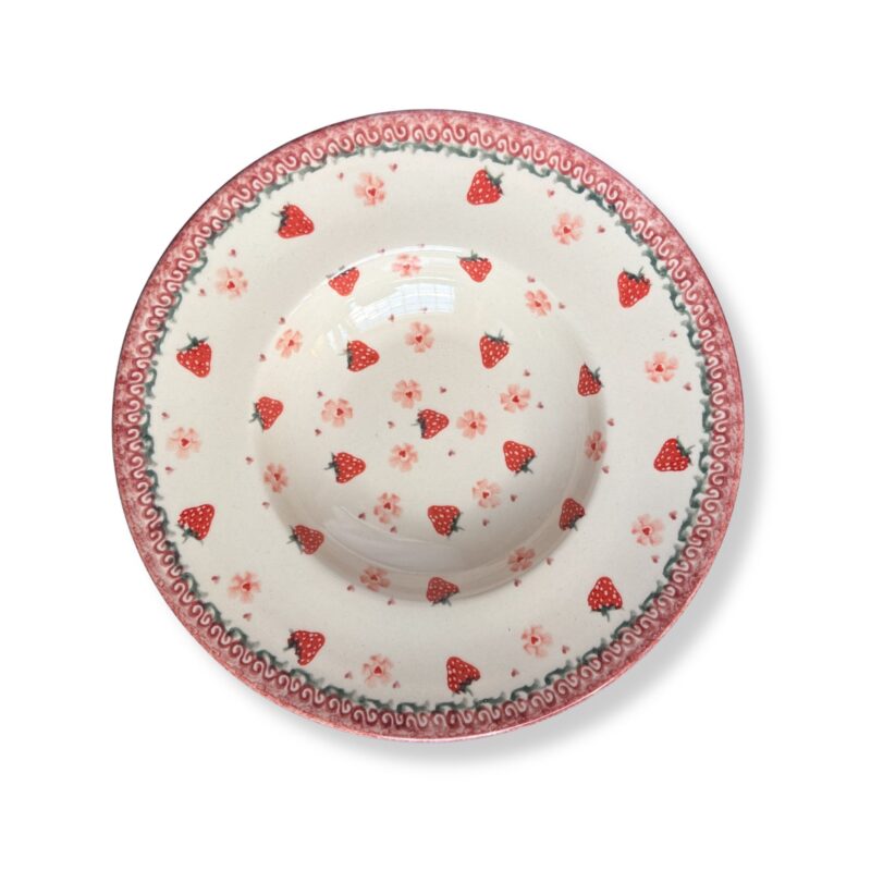 talerz pasta truskawki ceramika bona 26cm