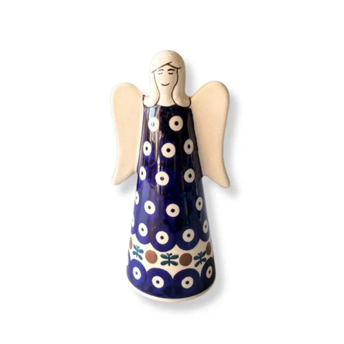 Figurka Aniołek 70 16cm – ceramiczny aniołek z białymi skrzydłami