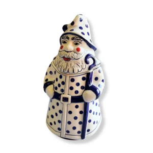 Pojemnik Mikołaj 61 – figura Mikołaja w kobaltowe kropki
